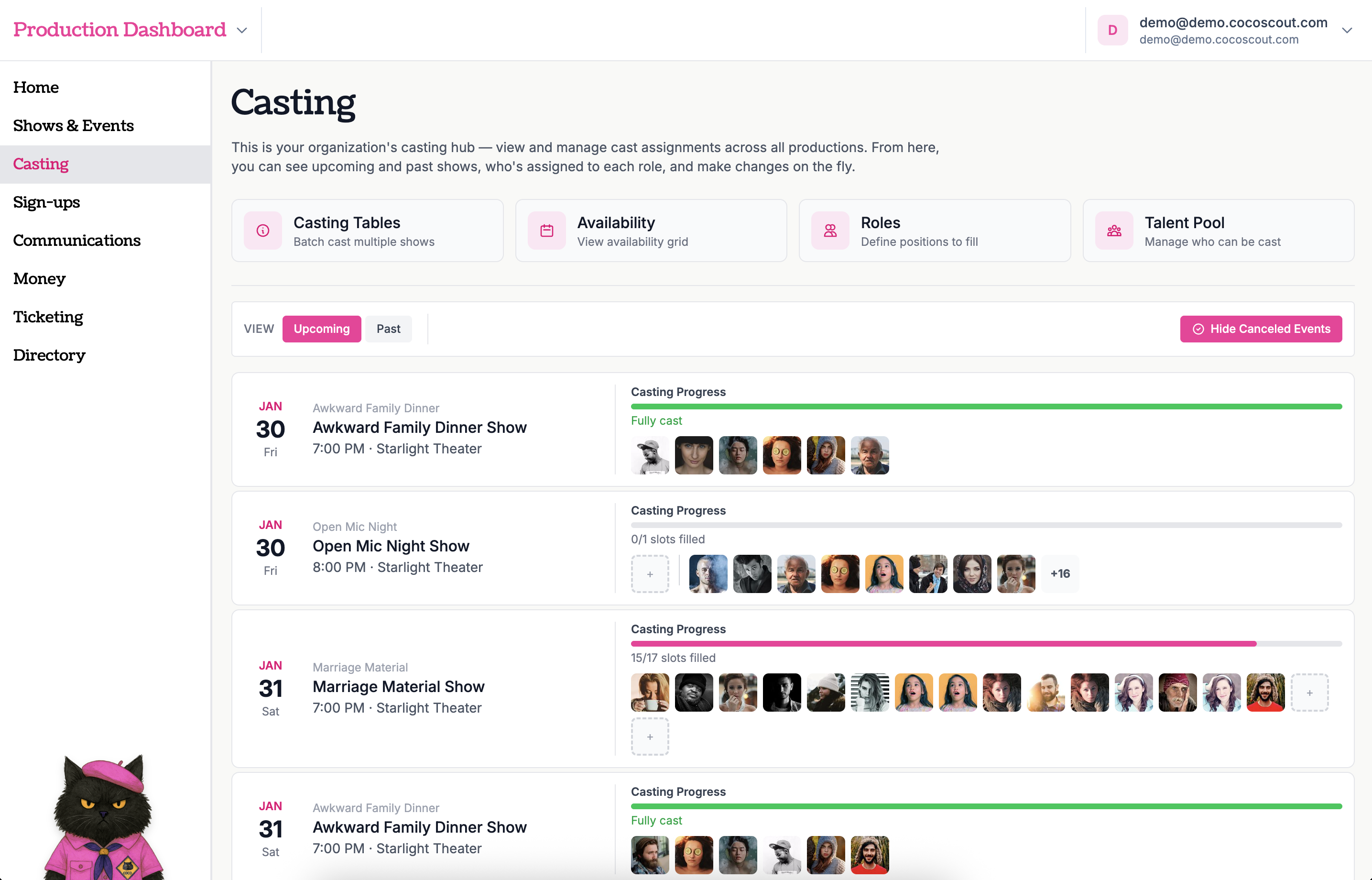 Org-Wide Casting Grid